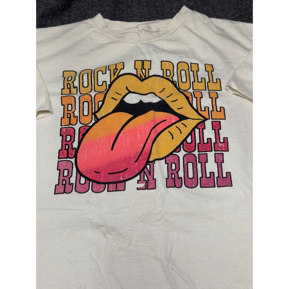 Vintage 90s Rolling Stones Rock N Roll Lips Tee Screen Stars Best Medium Mexico